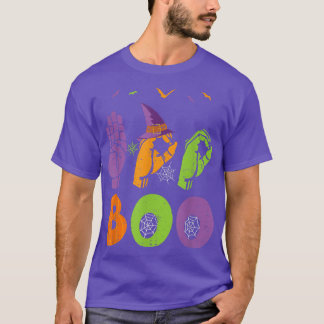 Camiseta Boo Mãos Símbolo Americano Orgulho ASL Hallowe