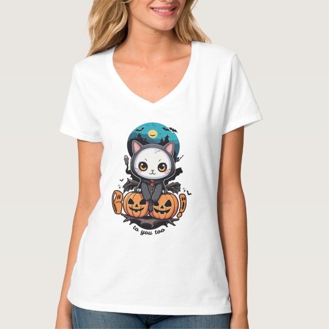 Camiseta Boo para você também | Gatos de Gato Bonito e Pump (Frente)