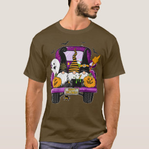 Camiseta Boo Pumpkin Witch Gnomos No Halloween Truck Engraç