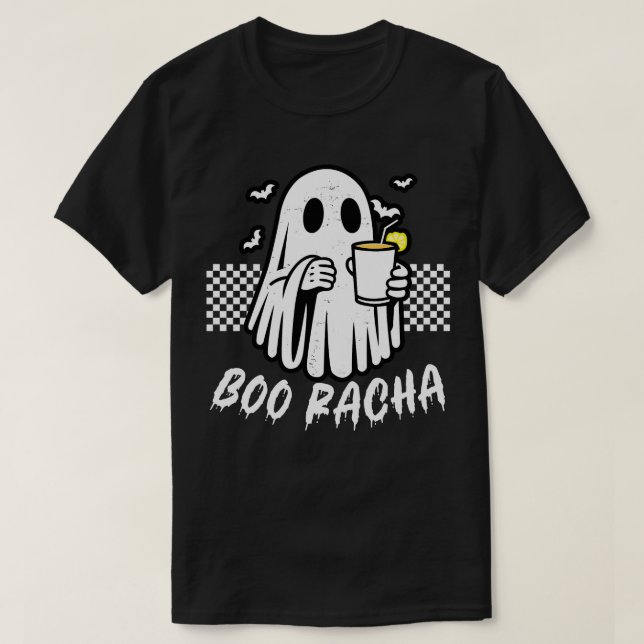 Camiseta Boo Racha Dia de as Bruxas engraçado Cute Ghost (Frente do Design)