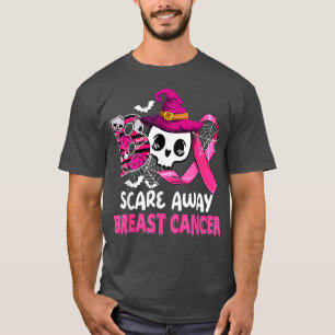 Camiseta Boo se assusta com o câncer de mama Friso rosa