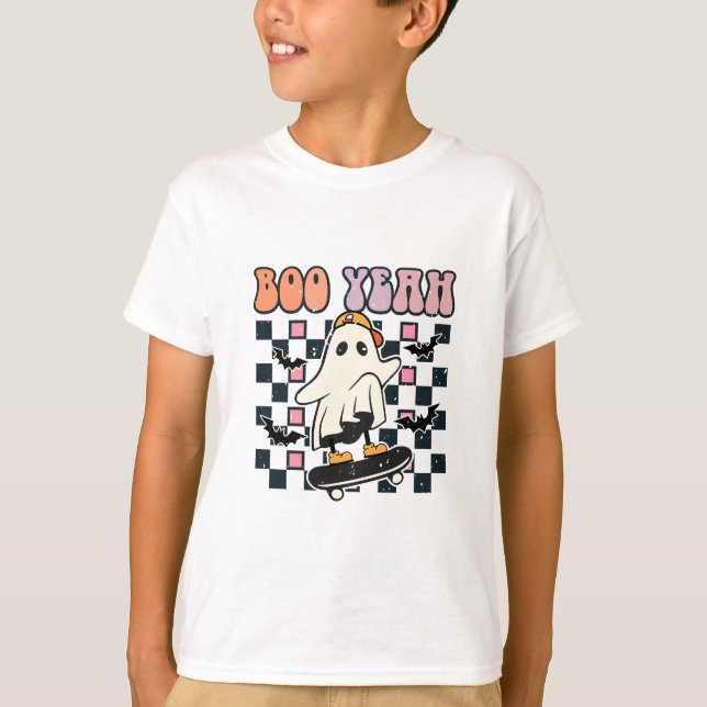 Camiseta Boo Sim - Quadro de Skateboard Fantasma Retroativo (Frente)