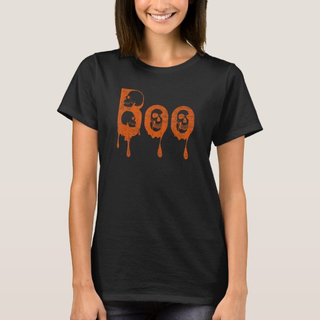 Camiseta Boo Skulls Halloween Costume (Frente)