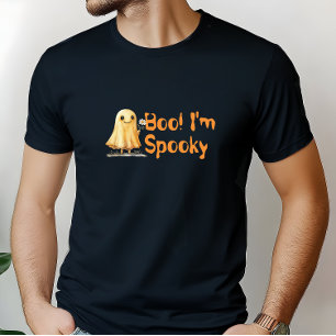 Camiseta Boo! Sou assustador sorriso laranja fantasma