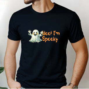 Camiseta Boo! Sou Spooky fantasma laranja