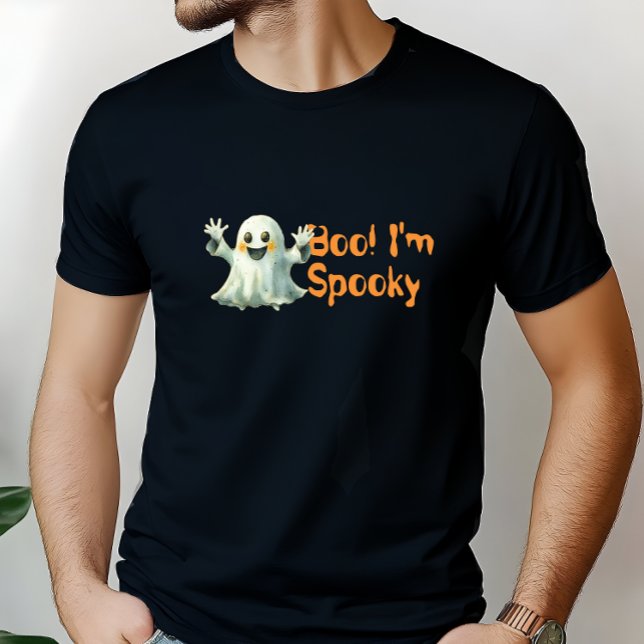 Camiseta Boo! Sou Spooky fantasma laranja (Criador carregado)