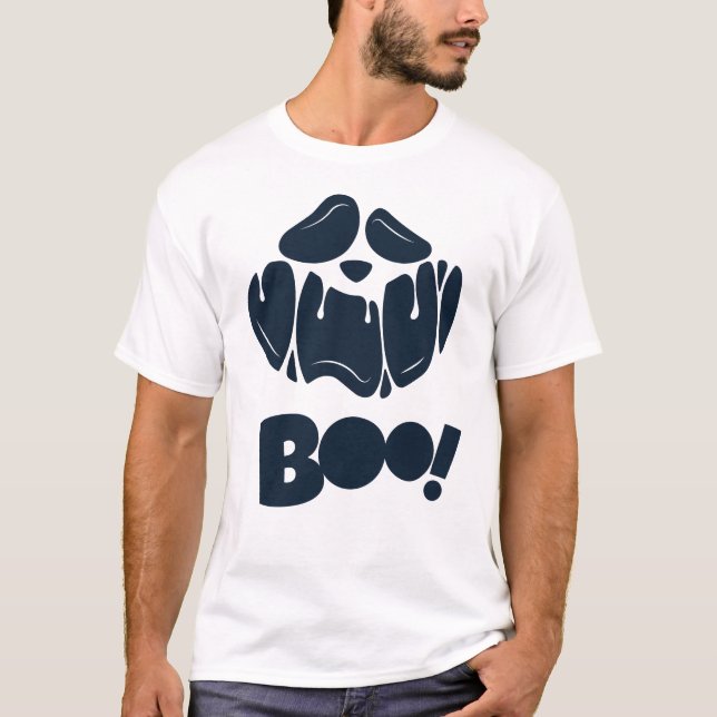 Camiseta Boo Spooky Face Halloween para homens T-Shirt (Frente)
