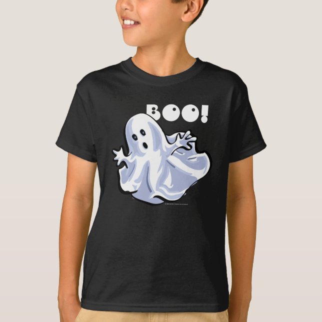 Camiseta BOO! T-Shirt Escuro Fantasma (Frente)