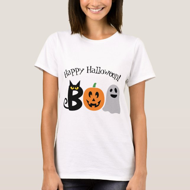 Camiseta Boo T-Shirt Feliz Halloween (Frente)