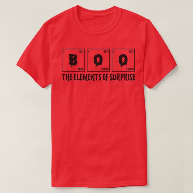 Camiseta Boo The Elements Of Surprise Funny Halloween Chemi (Frente do Design)