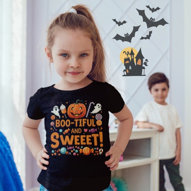 Camiseta Boo Tiful Family Matching Halloween Girls (Halloween Matching Family)
