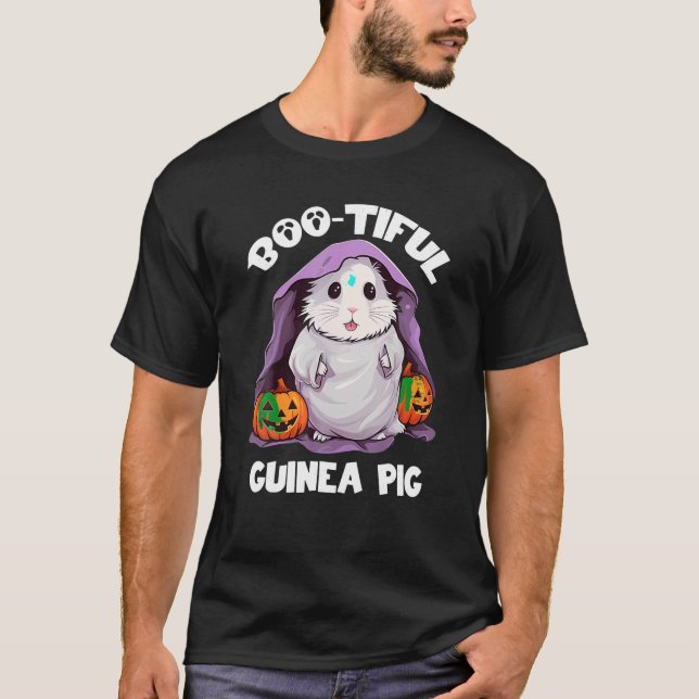 Camiseta Boo Tiful Guiné Pig Halloween Spooky Pumpkin Autu (Frente)