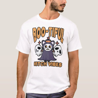 Camiseta Boo-tiful Witch Vibes – Cute Spooky Cat Halloween