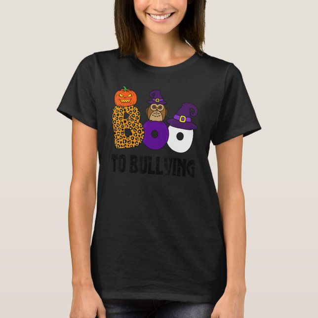 Camiseta Boo To Bullying Ghost Pumpkin Orange Anti Bully Un (Frente)