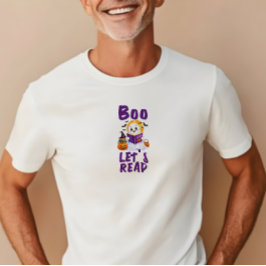 Camiseta Boo Vamos Ler Professor de Halloween da Escola Pri