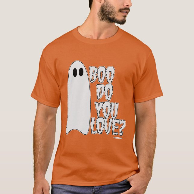 Camiseta Boo Você Ama O Slogan De Halloween Escuro (Frente)