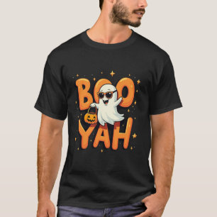 Camiseta Boo Yah Halloween Legal Fantasma com Pumpkin Funny