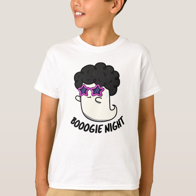 Camiseta Boogie Night Dia de as Bruxas engraçado Ghost Pun (Frente)