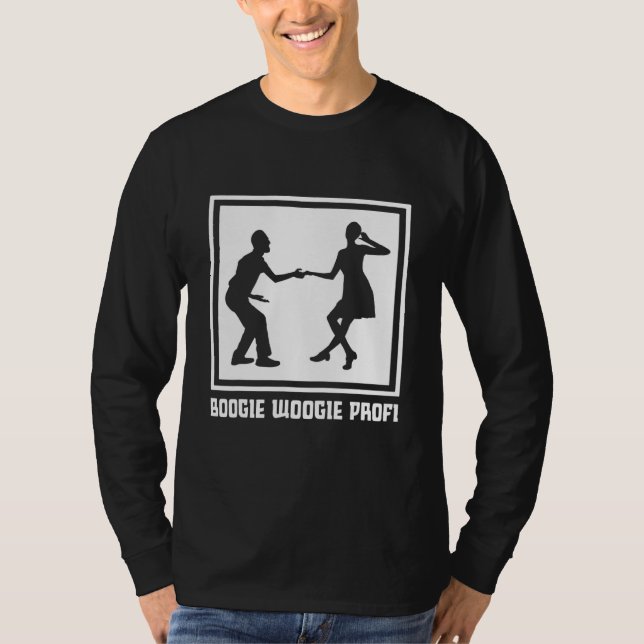 Camiseta Boogie Woogie Swing 50 Lindy Ideia do Salto (Frente)