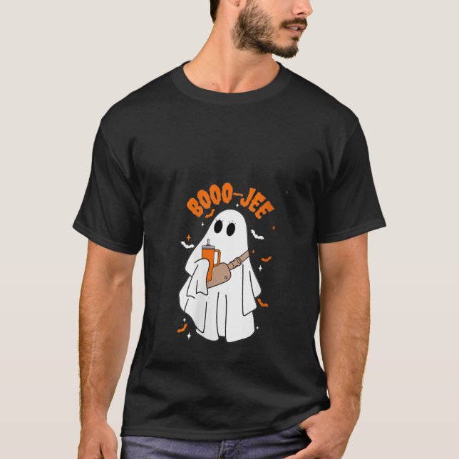 Camiseta Boojee boo jee copo engraçado fantasma tumbler Hal (Frente)