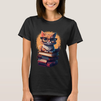 Camiseta Book  Cat fan bookworm Cats and Books  1