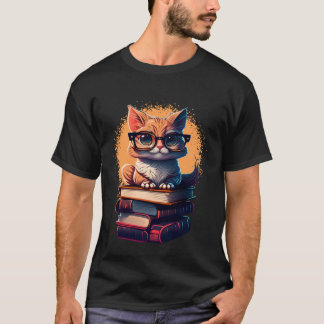 Camiseta Book  Cat fan bookworm Cats and Books  1