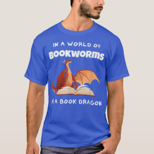Camiseta Book Dragon Design Bibliotecarian Book lança camis