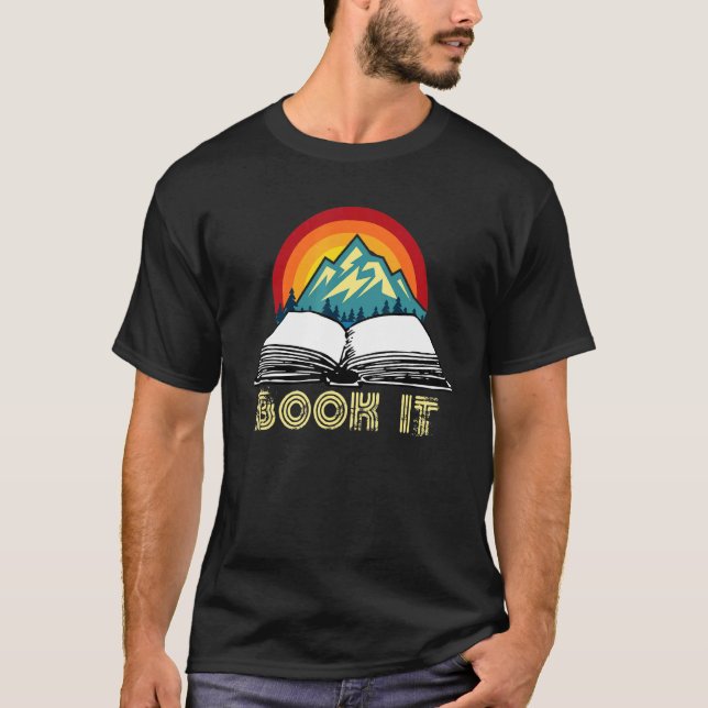 Camiseta Book It Vintage Sunset Retro Reading Book (Frente)