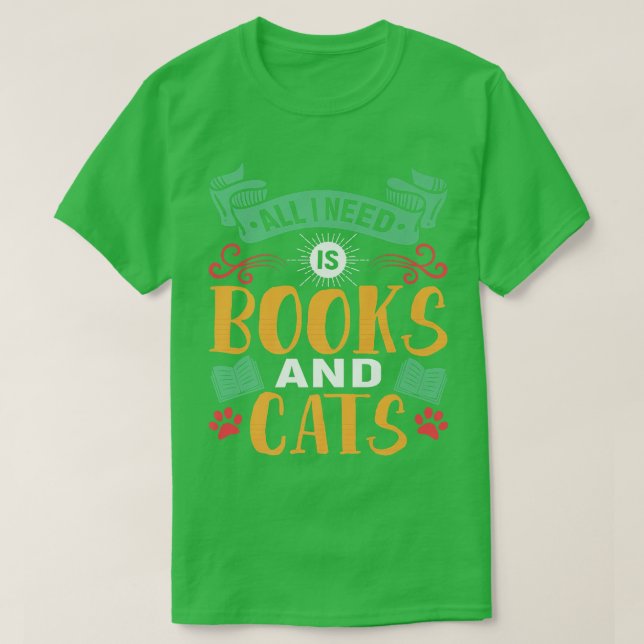 Camiseta Book Lover And Cat Lover Pun Book Reading Tet Desi (Frente do Design)