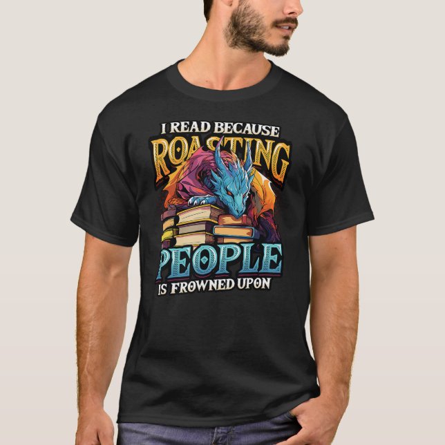 Camiseta Book Lover Avid Reader Bookworm Dragon Reading Boo (Frente)
