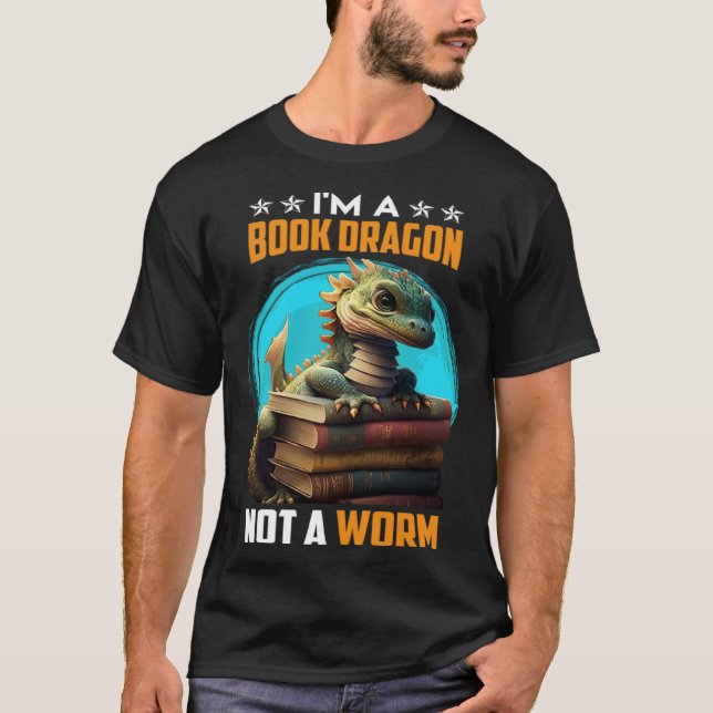 Camiseta Book lover Book Dragon Reading friends bookworm Bo (Frente)