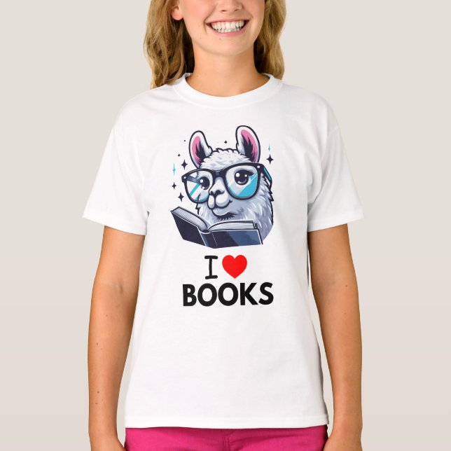 Camiseta Book Lover Geschenkidee I Love Books für Lese Fans (Frente)