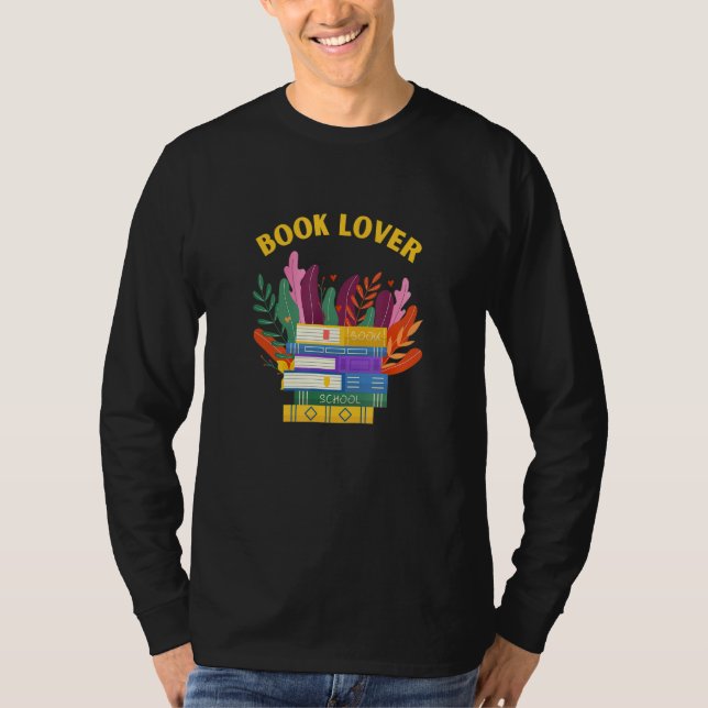 Camiseta Book Lover Plants love Big Books Read (Frente)