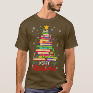 Camiseta Book Lovers Christmas Tree Funny Librarian Merry C