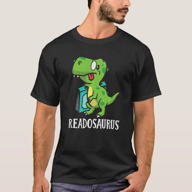 Camiseta Book Nerds Bookworms Reading Readasaurus Dinosaur  (Frente)