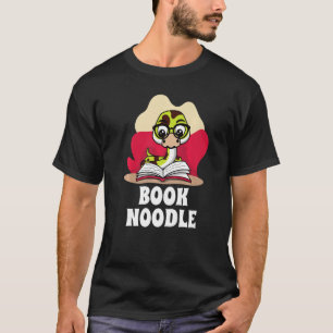 Camiseta Book Noodle Funny Cute Cobra Lendo um Livro Premiu