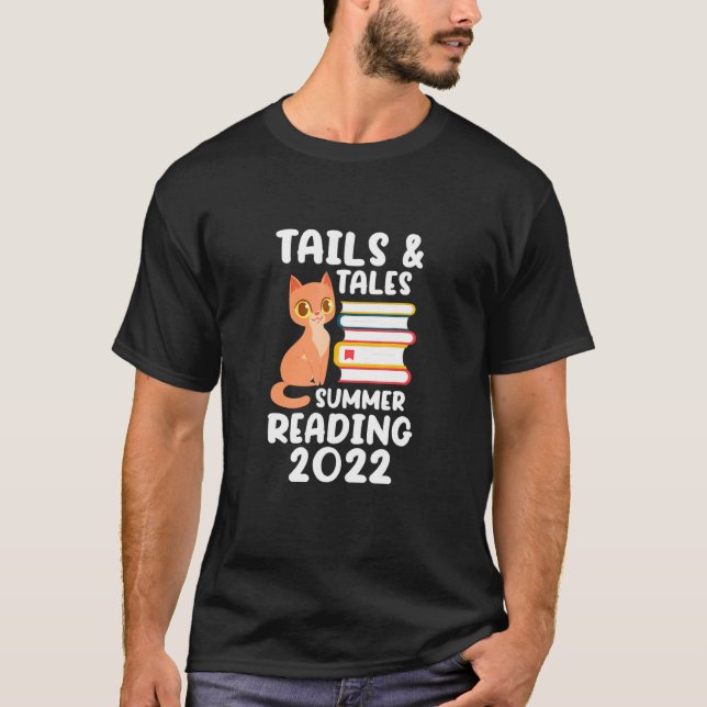 Camiseta Book Reader Cat Books Tails & Tales Summer Reading (Frente)