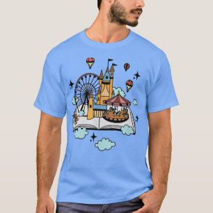Camiseta Book reader princess fantasy castle unicorn readin