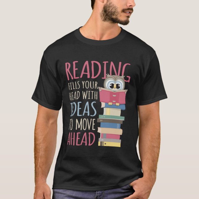 Camiseta Book Reader Reading Library & Librarian Bookworm O (Frente)