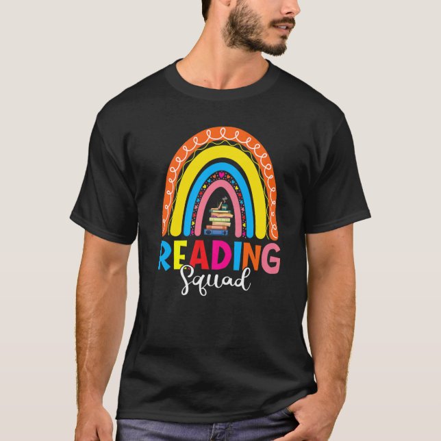 Camiseta Book Reading Lover Bookish Bookworm Rainbow Readin (Frente)