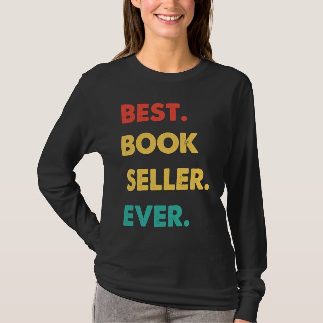 Camiseta Book Seller Retro Best Book Seller Ever (Frente)