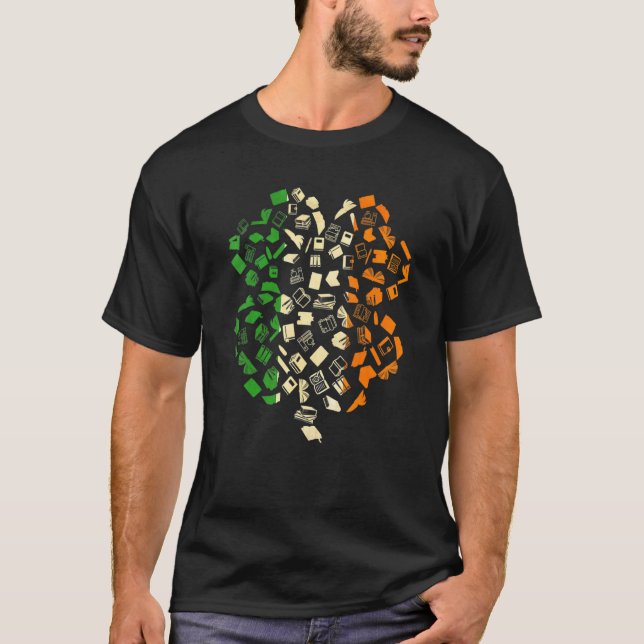 Camiseta Book St Patricks Irish Flag For Avid Reader Libra (Frente)
