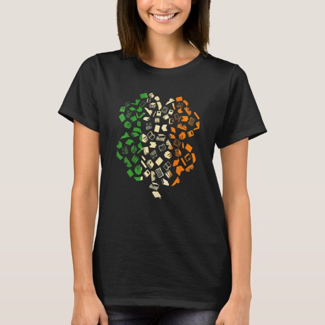 Camiseta Book St Patricks Irish Flag For Avid Reader Libra (Frente)