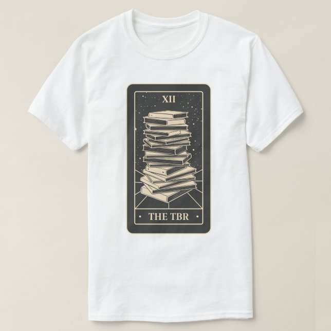 Camiseta Bookish Tarot - O TBR (Black Edition) (Frente do Design)