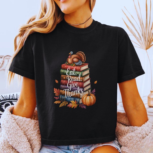 Camiseta Bookish Thanksgiving Pumpkin Reader Fall  (Criador carregado)