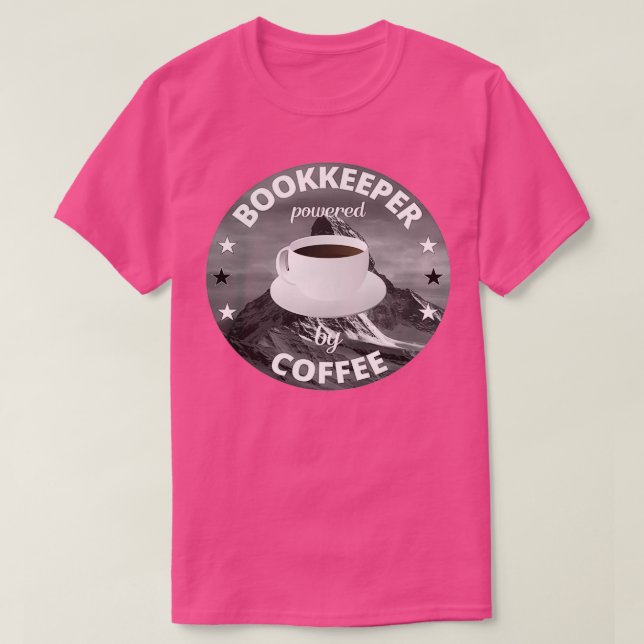 Camiseta Bookkeeper Equipado Com Biblioteca De Café (Frente do Design)