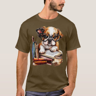 Camiseta Books and Coffee and Dogs and Social Justice 90