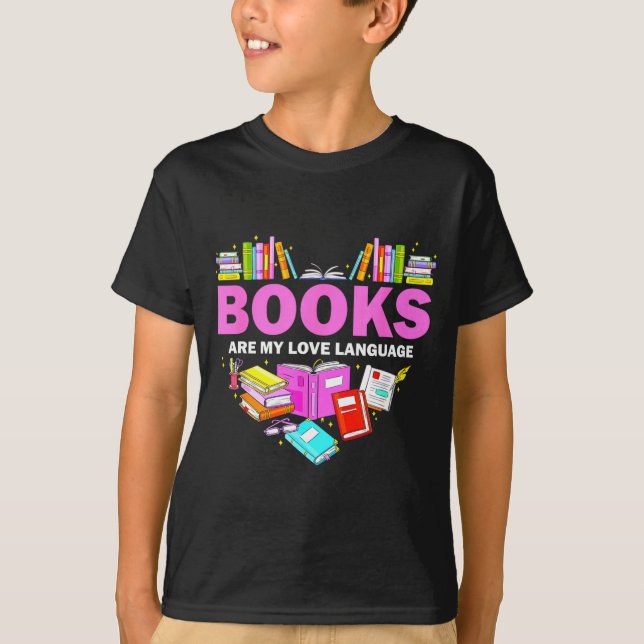 Camiseta Books Are My Love Language Reading Lover Librarian (Frente)