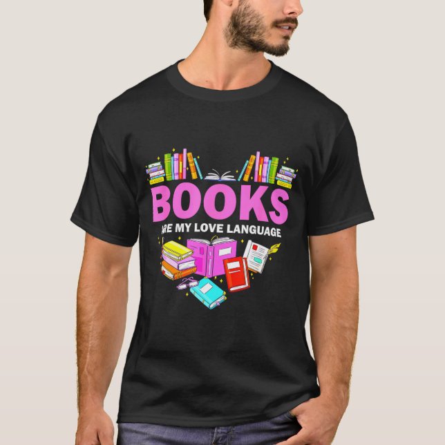 Camiseta Books Are My Love Language Reading Lover Librarian (Frente)