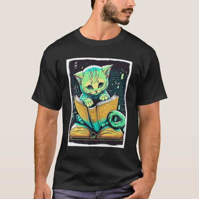 Camiseta Books Book Cat Glasses Fable Educator Read Reader_ (Frente)